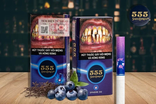 555 State Express Sphere 90 - Thuốc Lá Bấm 555 Vị Việt Quất